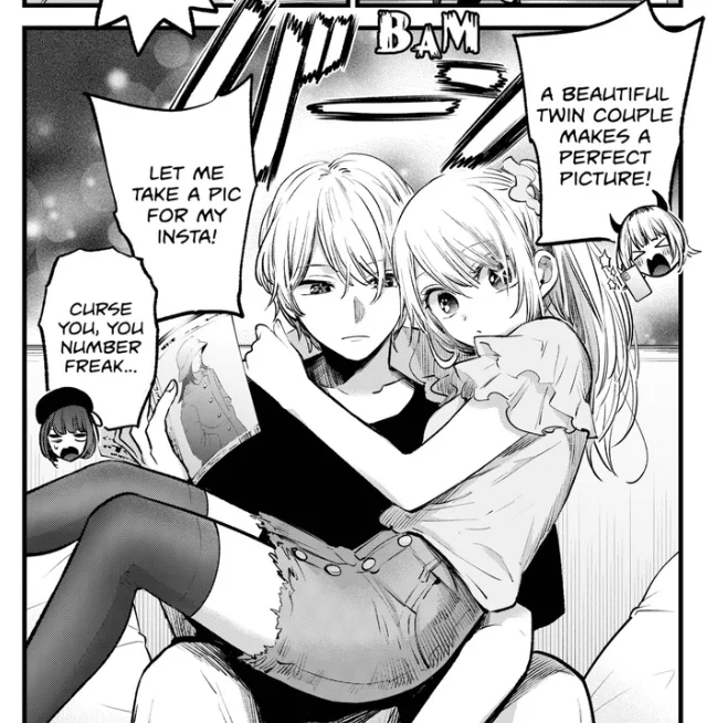 Oshi no Ko Chapter 124 Review: Is Ruby x Aqua Real? Aqua x Ruby - Ruby on Aqua's lap